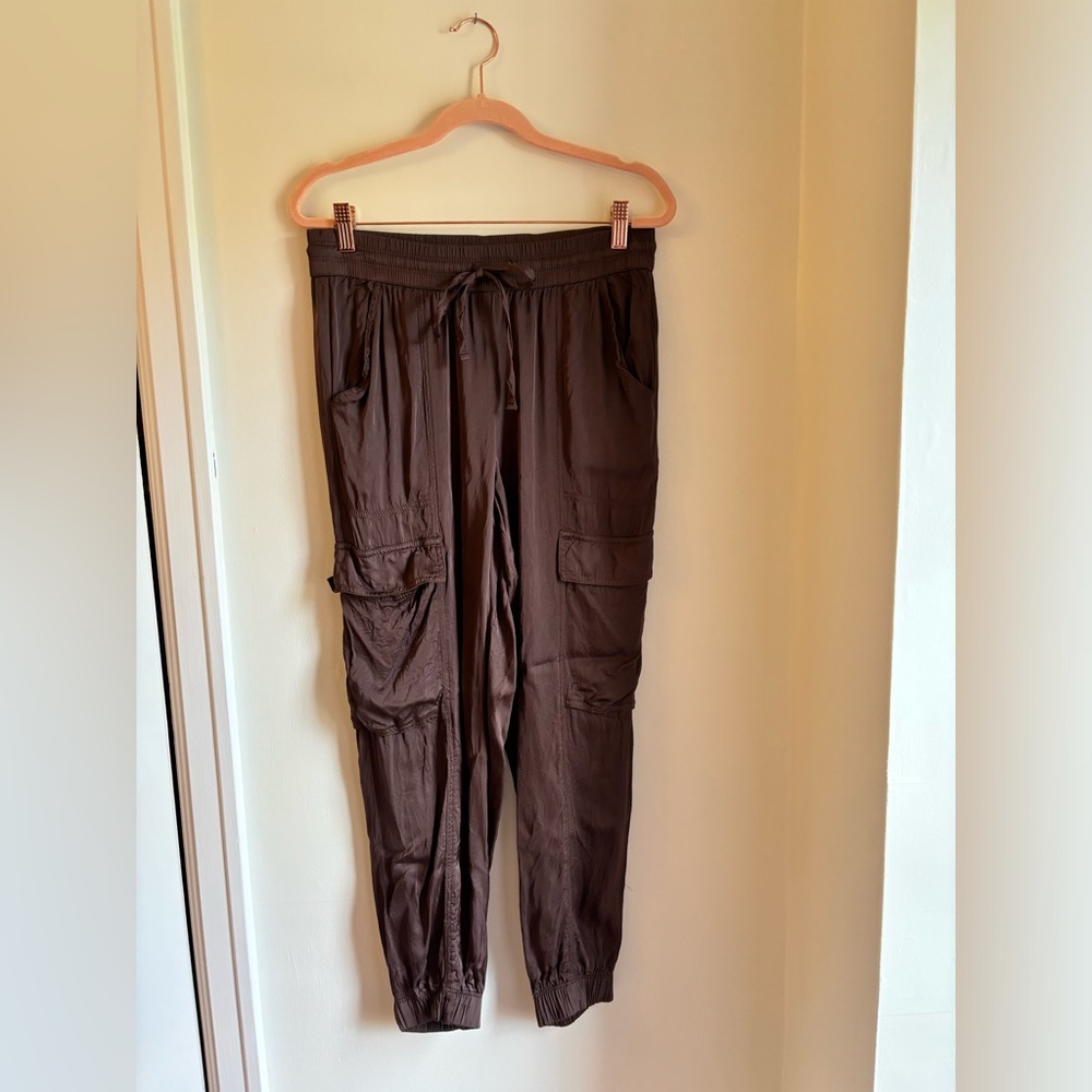 Aerie Brown Satin Joggers
